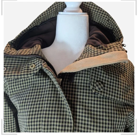 Pre-owned Roxy Women's Hooded Utility Jacket - Olive Check - Picture 4 of 11